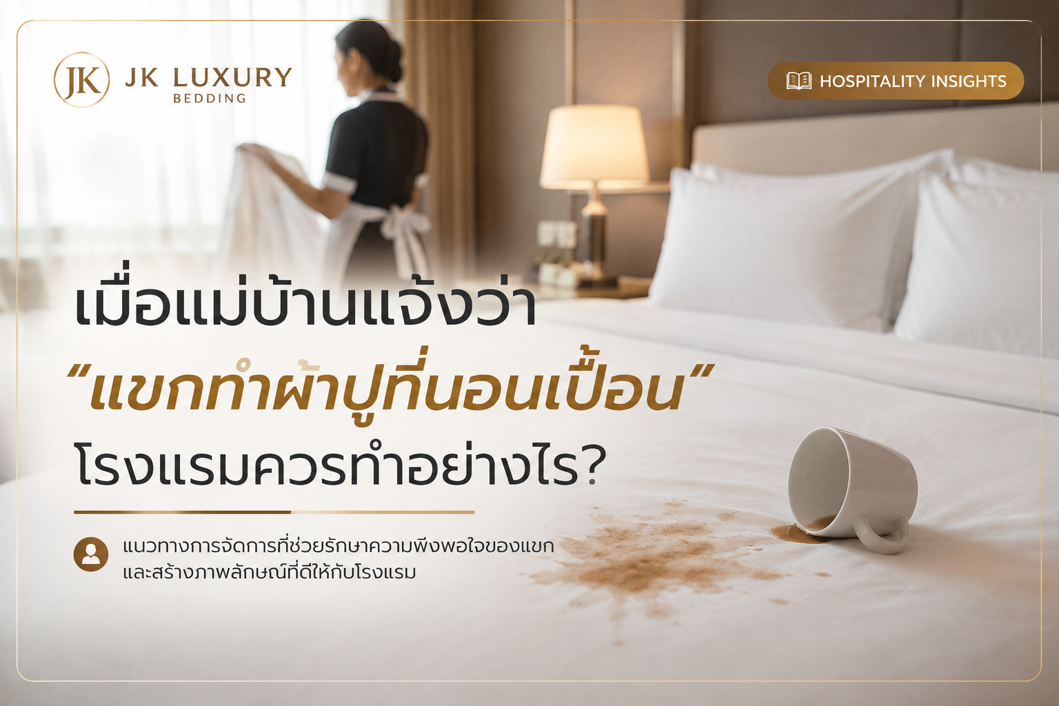 เมื่อแม่บ้านแจ้งว่า... "แขกทำผ้าปูที่นอนเปื้อน" โรงแรมควรทำอย่างไร?